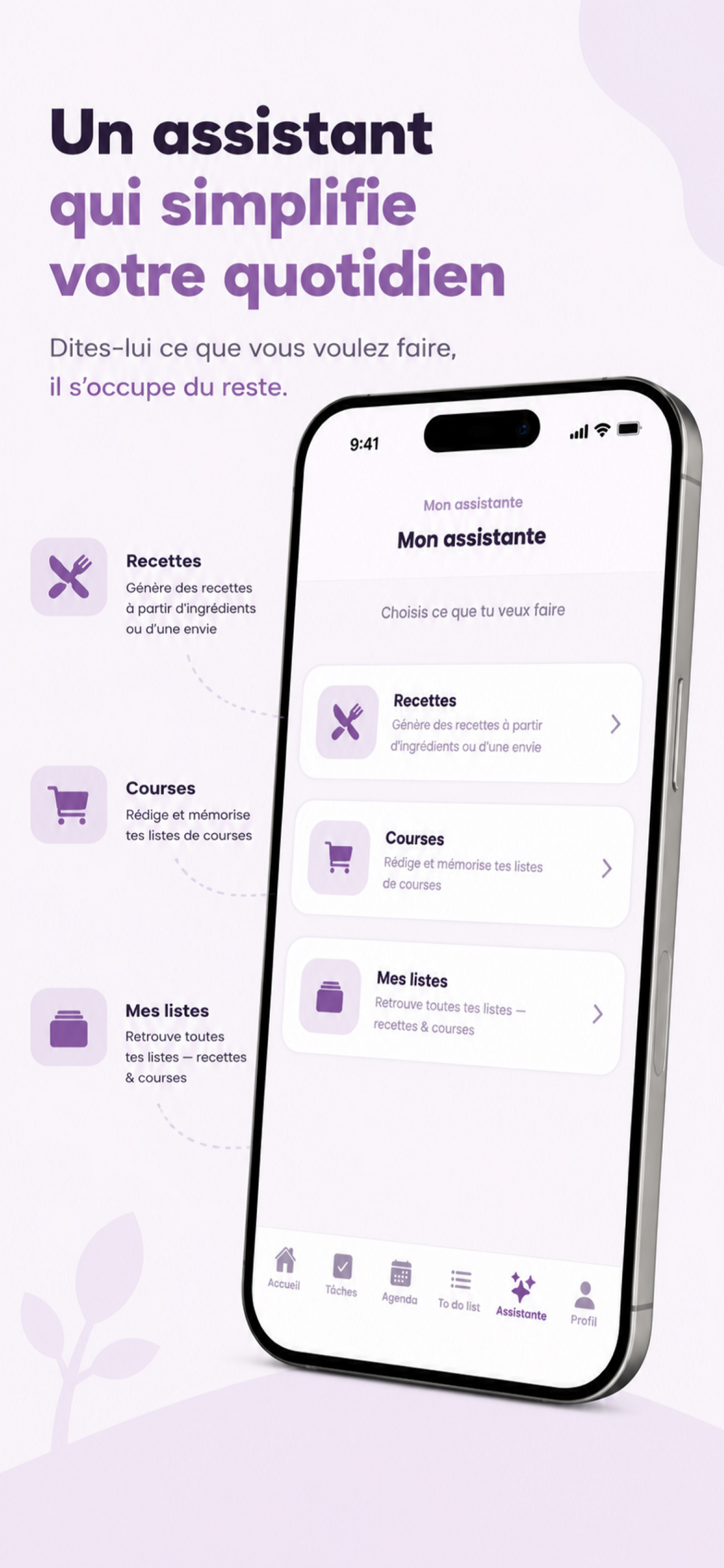 Assistant de l'application Flowzya