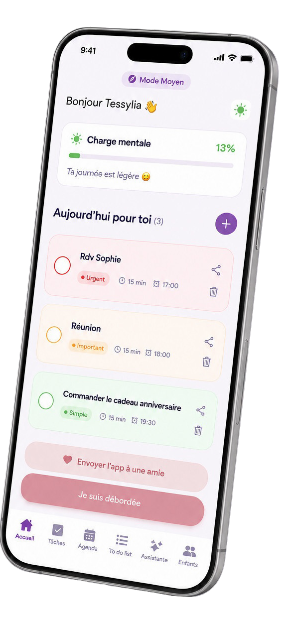 Écran d'accueil de l'application Flowzya